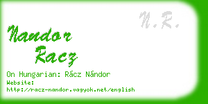nandor racz business card