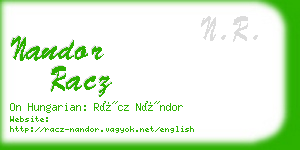 nandor racz business card